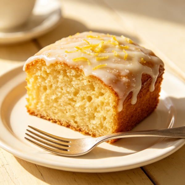 Lemon Drizzle Cake Slice